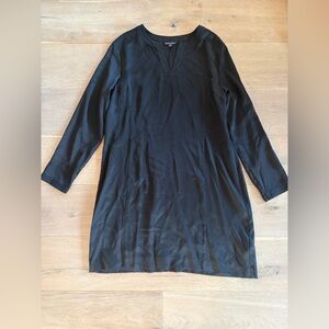 Brooks Brothers 100% silk classic black shift dress - size 16